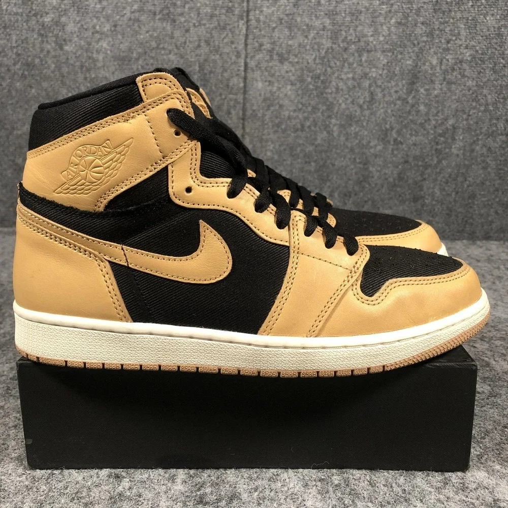 Nike Air Jordan 1‎ Retro High OG Mens Size 9.5 Tan Black Heirloom 555088-202